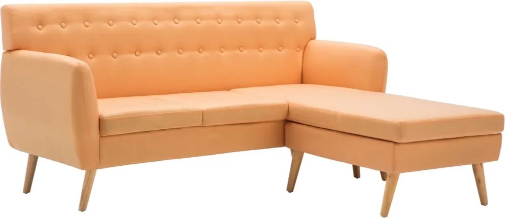 vidaXL L-alakú narancssárga szövet kanapé 171,5 x 138 x 81,5 cm