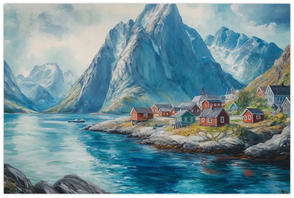 Kép - Norvég falu (90x60 cm)