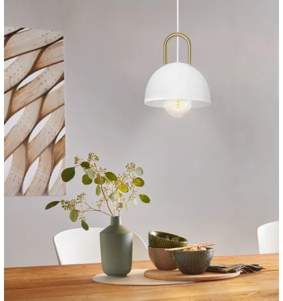 Eglo 99695 - Csillár zsinóron CALMANERA 1xE27/40W/230V fehér