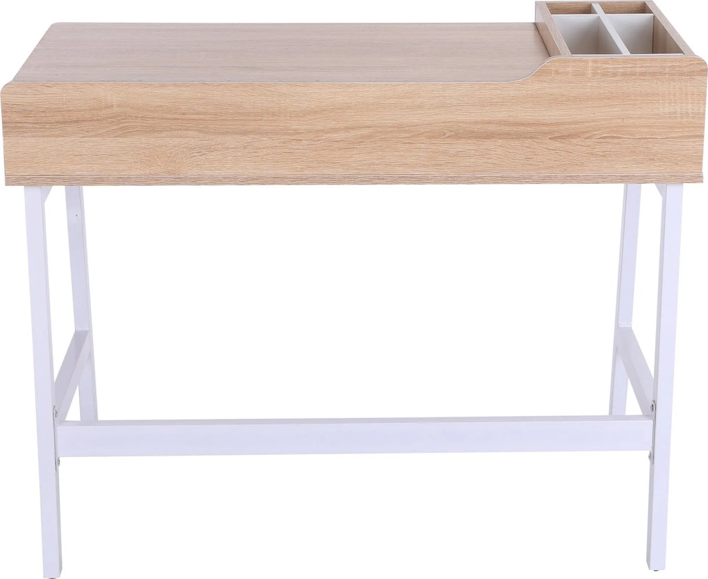 HOMCOM Íróasztal Számítógép Asztal Irodai Asztal Munkapultra Sokoldalú Hat tárolórekesz Fiók Széles Felület Tanulmányhoz Irodához és Otthonhoz 100 x 5