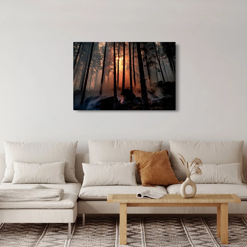 Sötét erdő képe (90x60 cm)