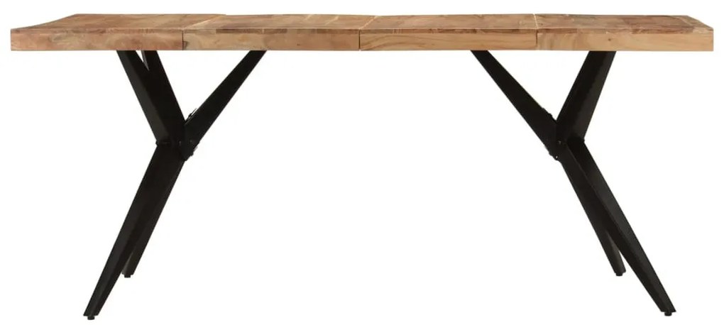 Fekete tömör akácfa étkezőasztal 180 x 90 x 77 cm
