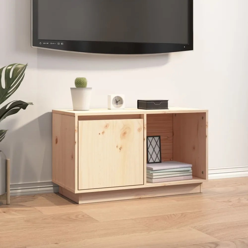 tömör fenyőfa TV-szekrény 74 x 35 x 44 cm