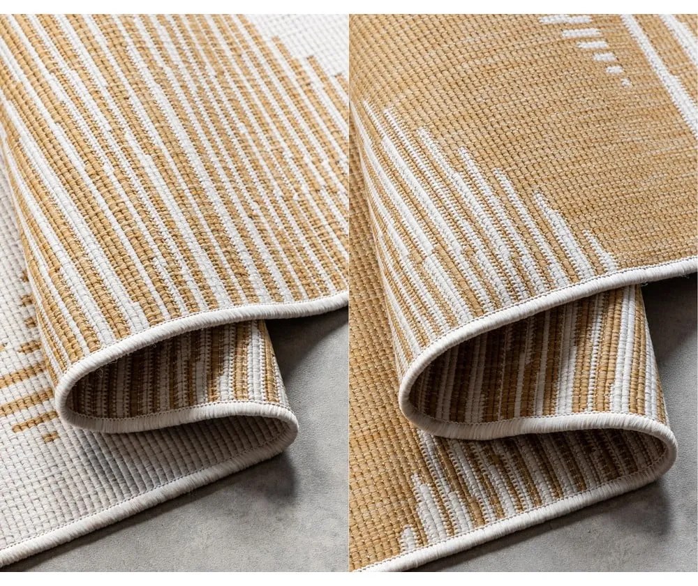 Okkersárga-krémszínű kültéri szőnyeg 80x150 cm Gemini – Elle Decoration