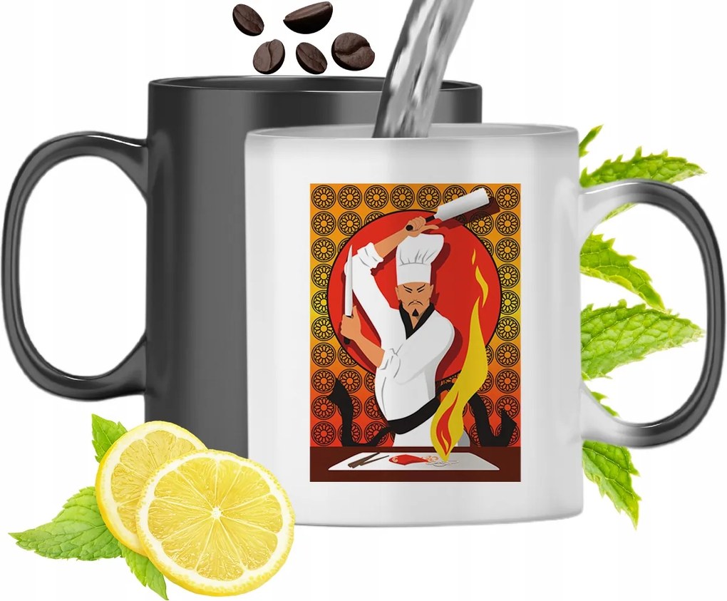 Színváltós Mágikus Bögre Szakácsoknak, fényképes nyomattal