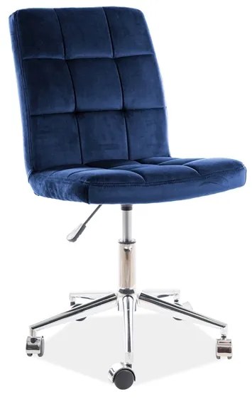 KEDE Q-020 VELVET gyerek szék, 45x87-97x40, bluvel 86, kék