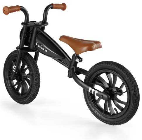 QPlay - Tolós bicikli FEDURO fekete/barna
