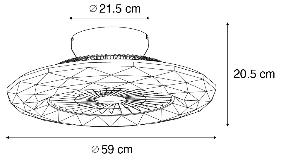 Ezüst színű mennyezeti ventilátor csillag effektussal 59cm LED-del, fényerőszabályzóval és távirányítóval - Clima