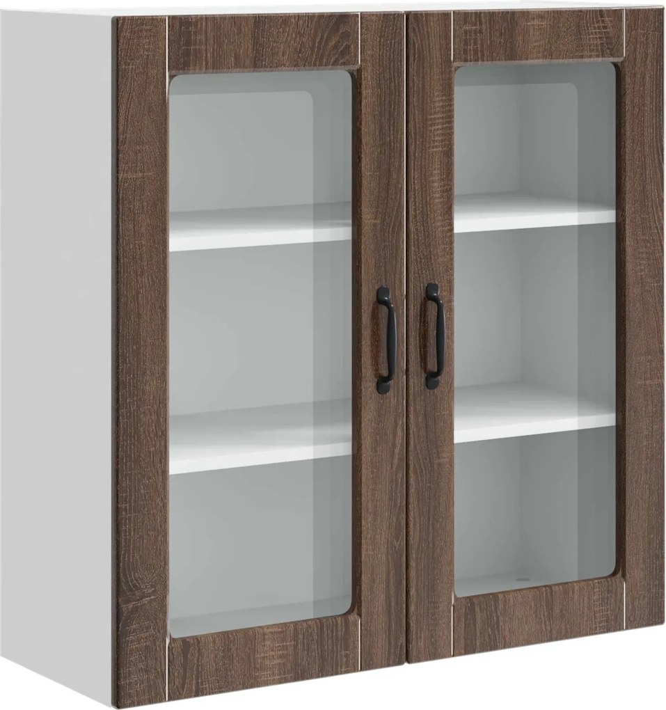 vidaXL Konyhaszekrény polcokkal Barna Tölgy 80 x 31 x 80 cm Faanyag
