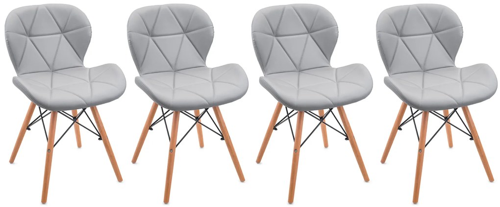 Étkezőszékek 4db bőr Light Grey