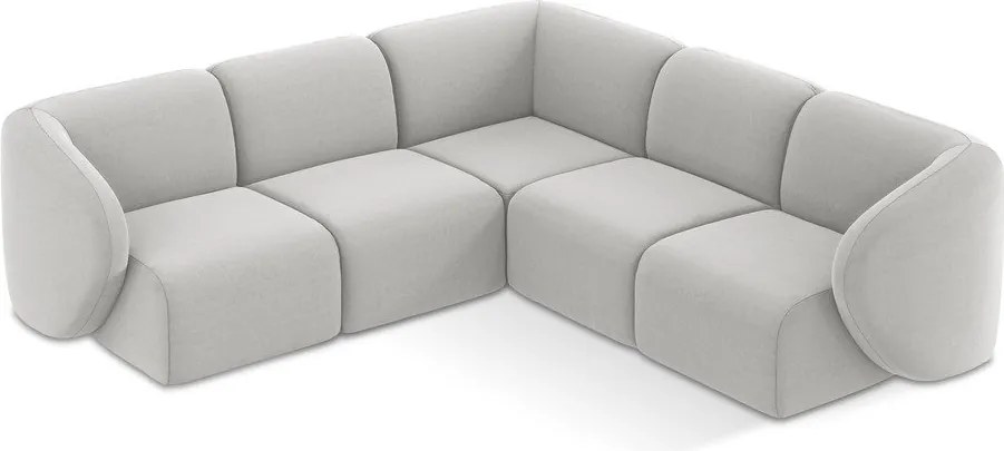 Világosszürke bársony sarokkanapé Lani – Makamii