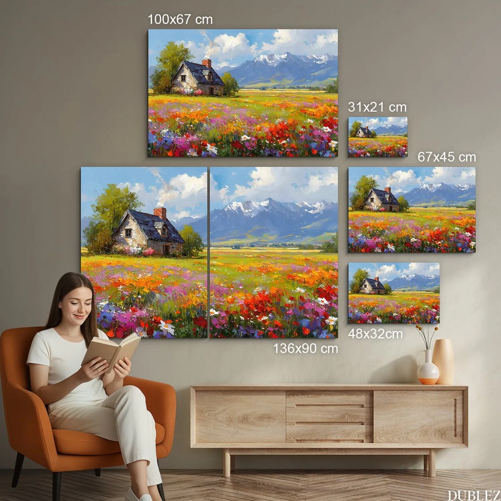 DUBLEZ | Falusi kép a falra - Ház a réten