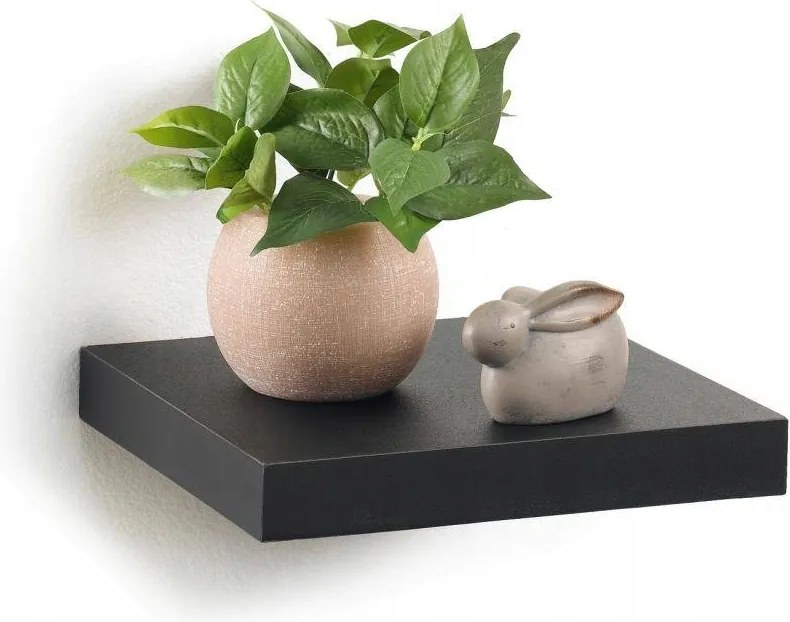 Akasztós Polc klasszikus Fekete Mdf 25 cm