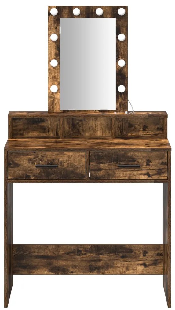 LED-es tükör Füstölt tölgyből 79x41x140 cm