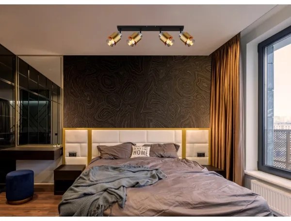 Globo 15560-4 - Spotlámpa MILLEY 4xE27/40W/230V fekete/réz