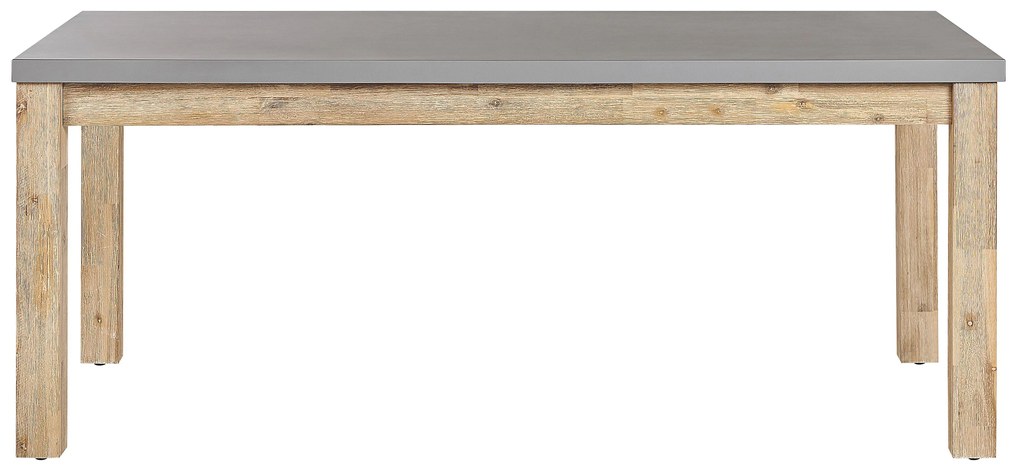 Nyolcszemélyes beton étkezőasztal két paddal és hokedlivel OSTUNI Beliani