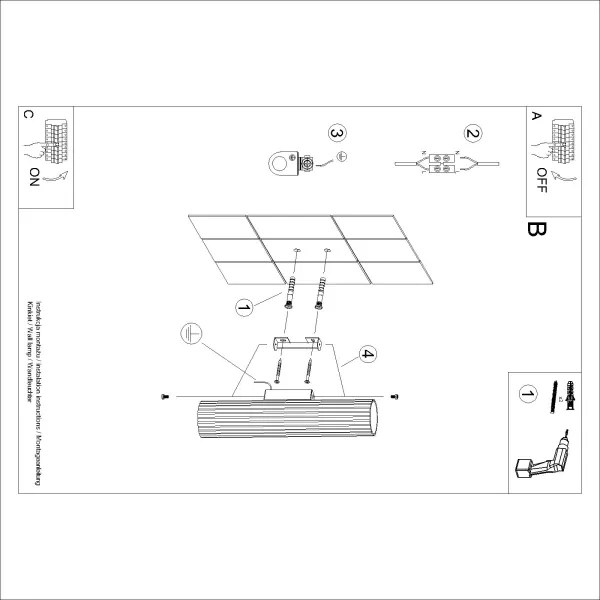 Brilagi - CRESTO LED falilámpa 2xGU10/10W/230V 30 cm fekete