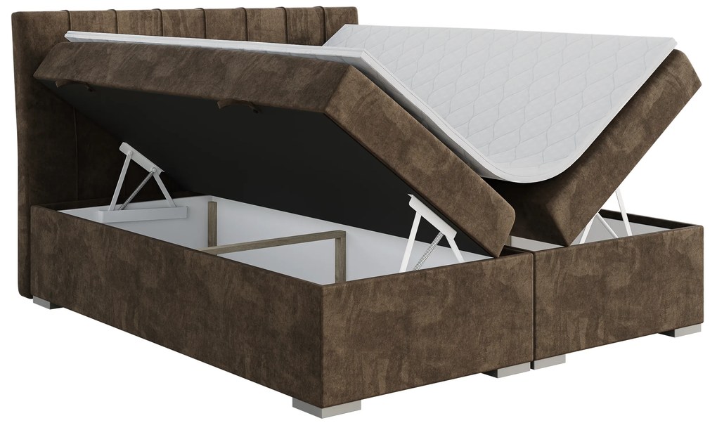 Egyszemélyes ágy Boxspring 120 cm Driny (karamell) (matraccal és tárolóhellyel). Akció -17%. 1043357