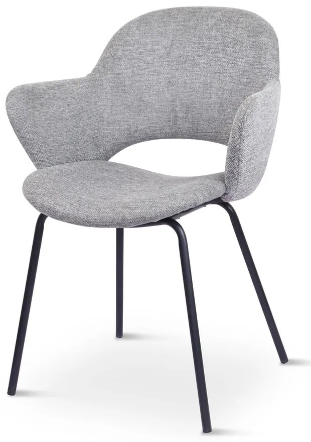 Világosszürke kárpitozott étkezőfotel szett 2 db-os Rowley – Unique Furniture