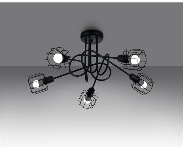 Sollux SL.1119 - Csillár rúdon BELUCI 5xE14/40W/230V fekete