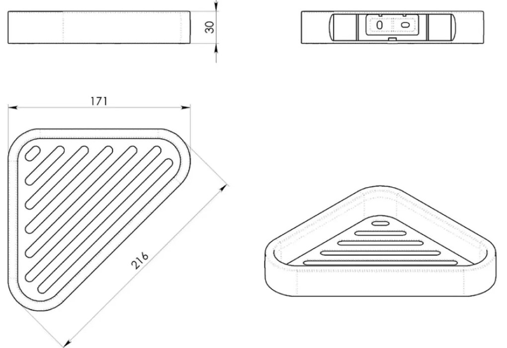 GEDY 328314 Smart sarok polc zuhanyzóba, 17 x 3 x17 cm, matt fekete