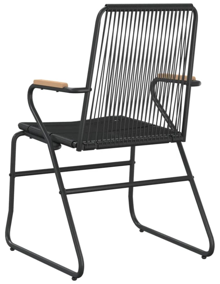 4 db fekete PVC rattan kerti szék 58 x 59 x 85,5 cm