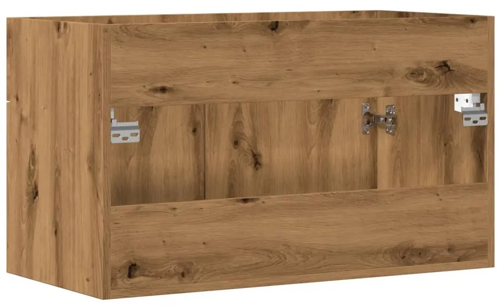 kézműves tölgy szerelt fa mosdószekrény 90x38,5x46 cm