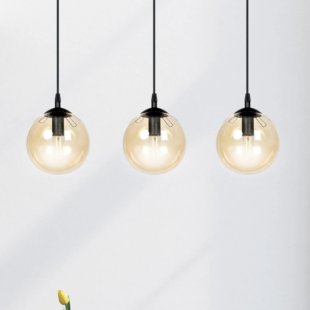 Emibig modern függeszték cosmo borostyán fekete emi713/3