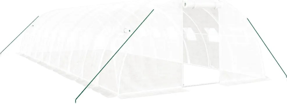 vidaXL fehér acélvázas melegház 40 m² 10x4x2 m