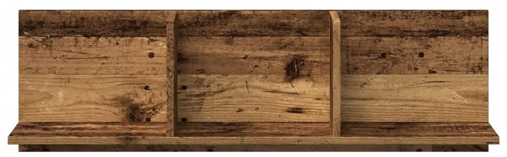 antik fa színű szerelt fa faliszekrény 100 x 16,5 x 30 cm