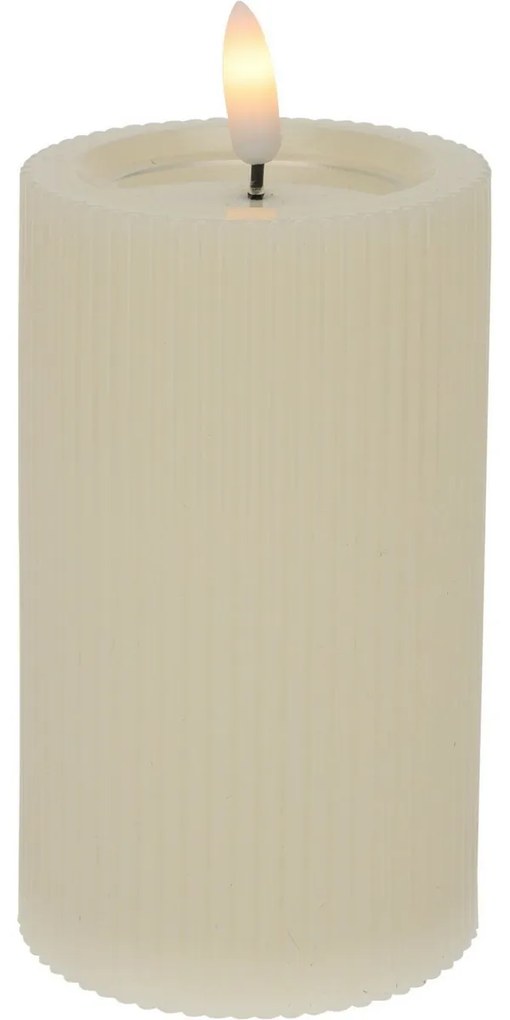 Kültéri LED gyertya 7,5 x 12,5 cm, bézs színű, elemes