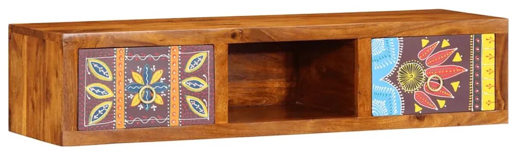 tömör akácfa többszínű TV-szekrény 100x30x22