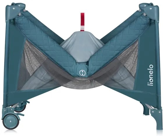 Lionelo - FLOWER utazóágy zöld-türkiz