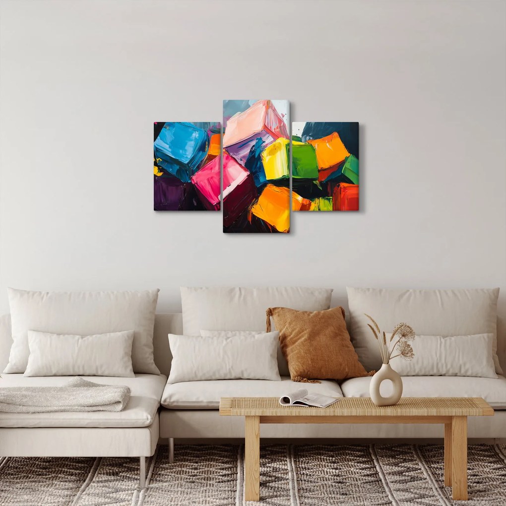 Kép - Színes kockák (90x60 cm)