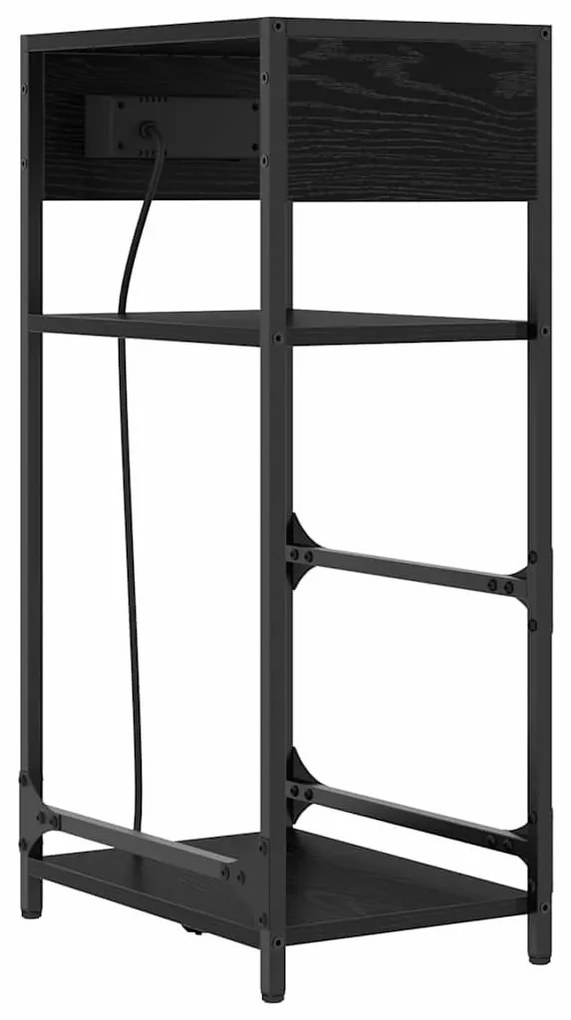 Éjjeliszekrény fiókkal Musta tammi 40 x 27 x 76 cm Faanyag