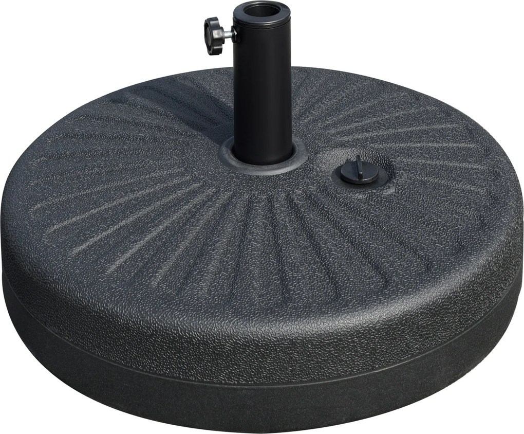 Outsunny Napernyő Állvány 22 kg Kerek Napernyő Alap, Napernyő Súly, Állvány 38/48 mm Átmérőjű Rúdhoz, Erkélyre, Teraszra, Kertbe, Fekete | Aosom