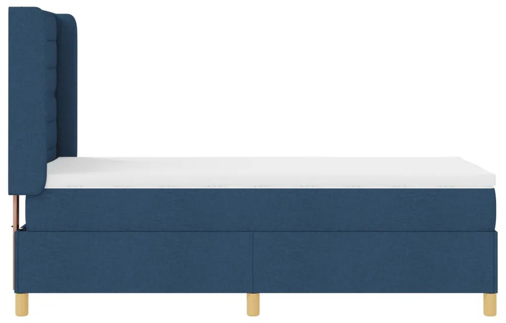 Ágykeret Matrac és LED Kék 100x200 cm Szövet
