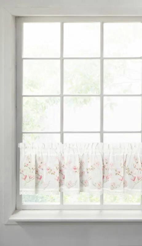 Amelia vitrázs függöny Fehér / rózsaszín 30 x 150 cm - HS372429