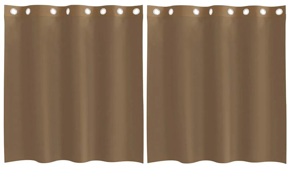 2 db világosbarna színű fátyolfüggönyök rojtokkal