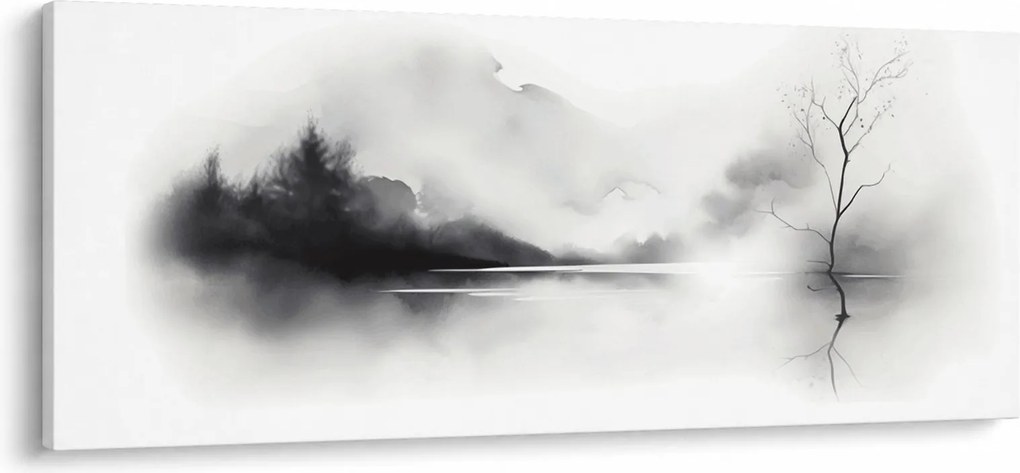 Kép - Tintafestmény tájkép (120x50 cm)