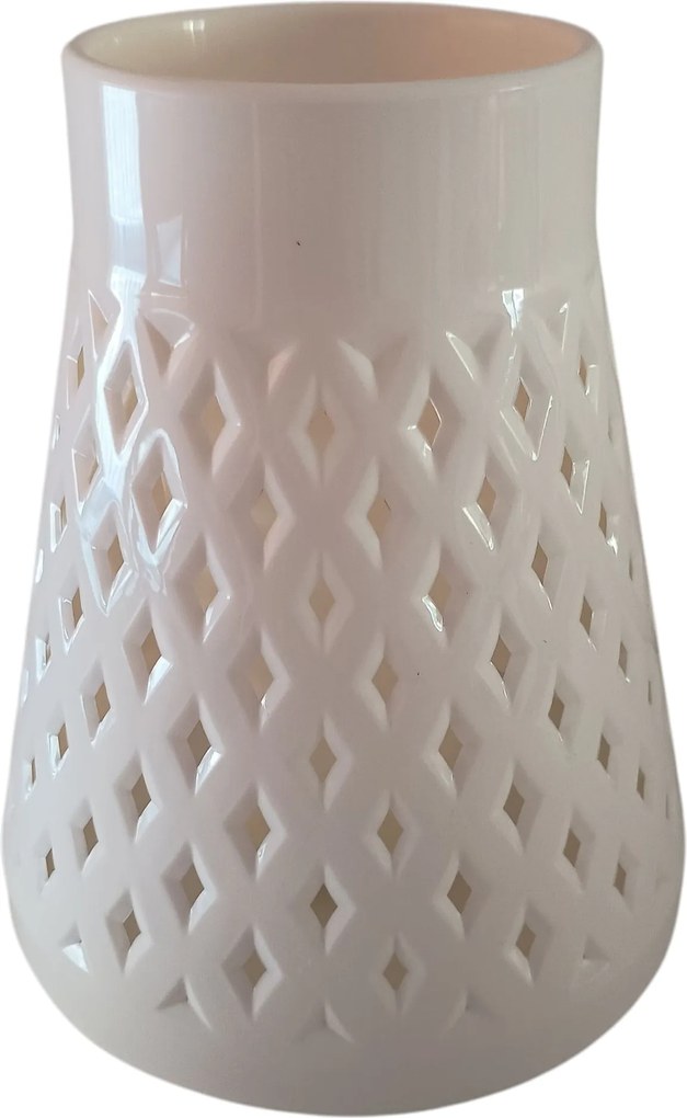 Üveg Áttört Új Fedél Váza Fehér