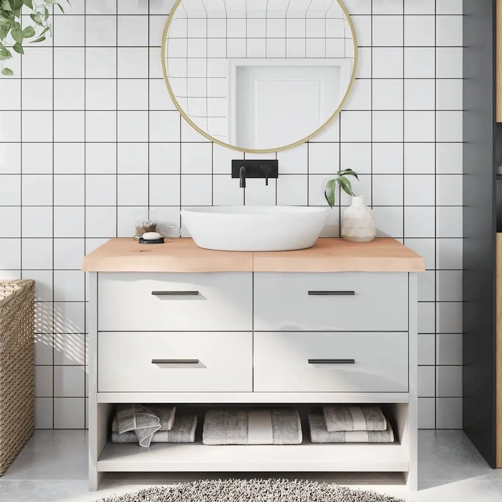 kezeletlen tömör fa fürdőszobai pult 120x60x(2-6) cm