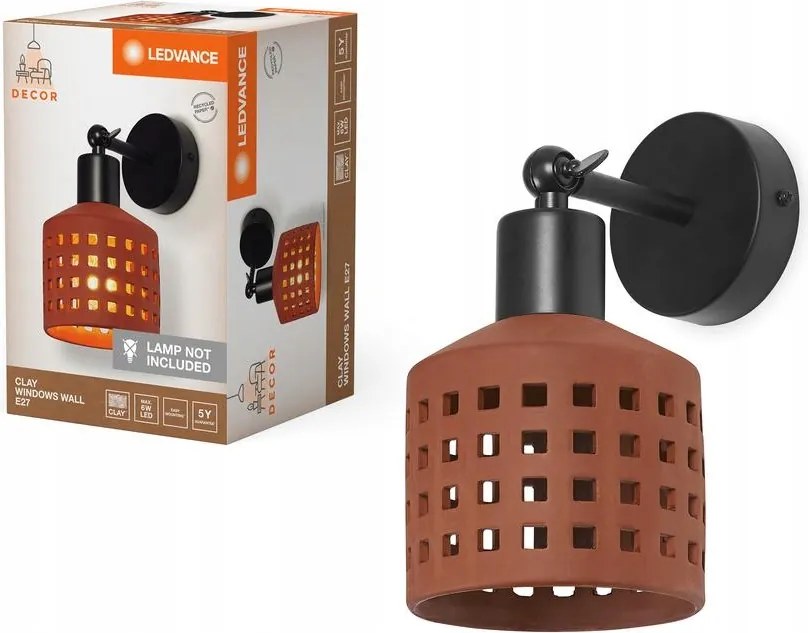 Fali lámpa Dekoratív Falra szerelhető lámpatest E27 Barna Dekor Ledvance