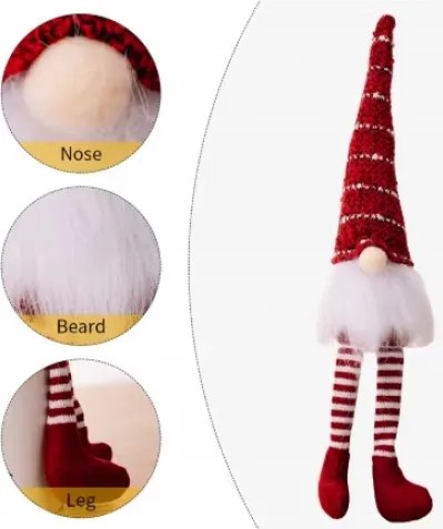 Manó Karácsonyi Manó Dekoráció Karácsonyi Figura Dekoráció 37CM Piros