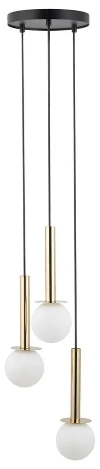 Csillár zsinóron DAISY 3xG9/12W/230V átm. 27 cm arany/fekete/fehér