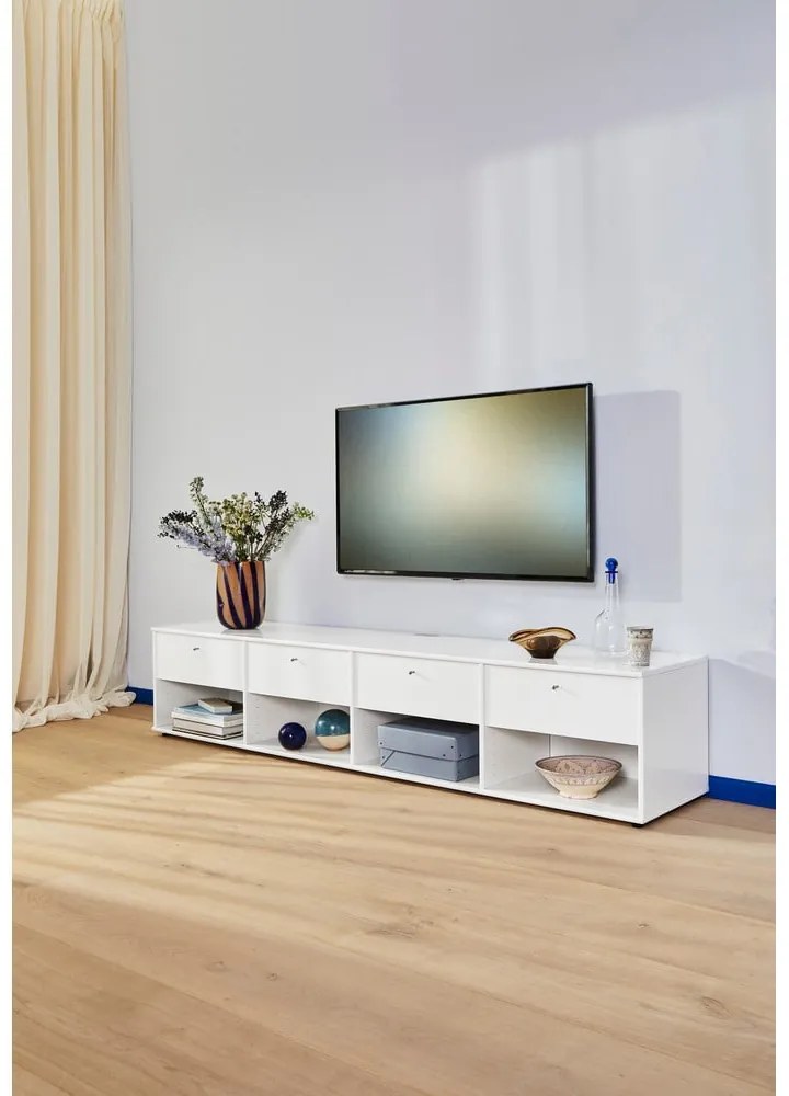 Fehér TV-állvány 214x45 cm Mistral – Hammel Furniture