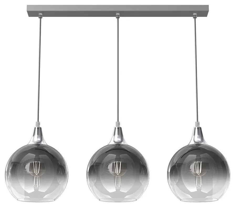 Csillár zsinóron MONTE 3xE27/60W/230V á. 20 cm matt króm