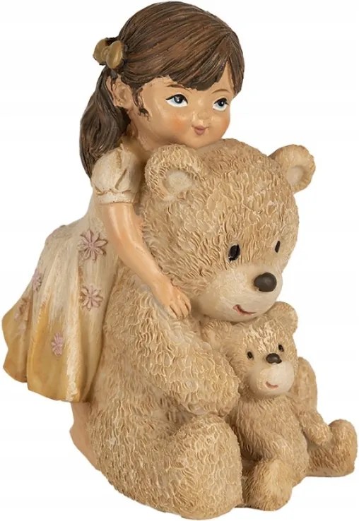 Lány figura nagy medvével 12 cm
