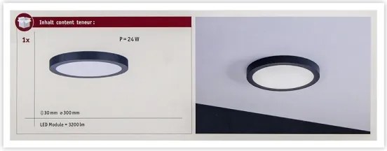 Paulmann 70988 - LED/22W Mennyezeti lámpa ABIA 230V antracit