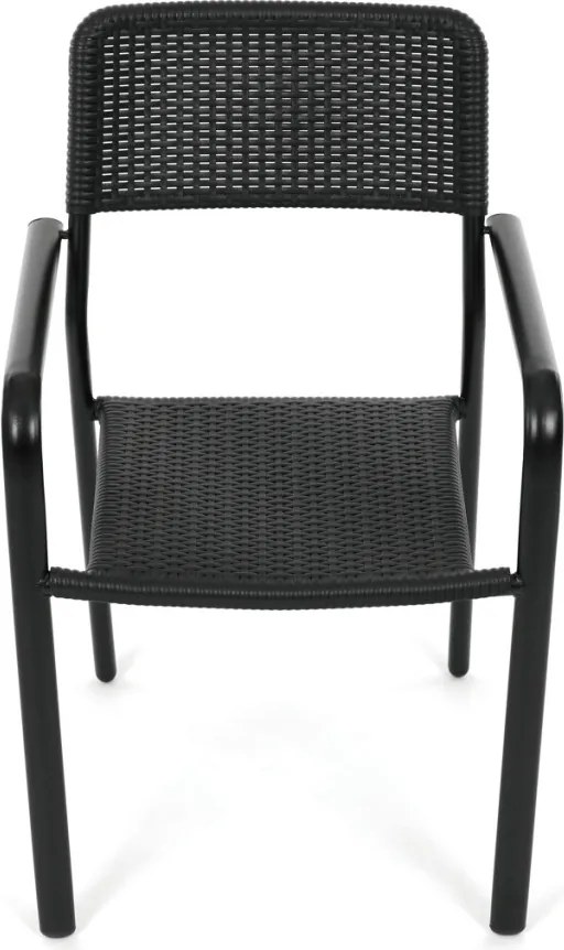 Kerti szék, fém, műanyag, fekete, AZC-H1021 BK